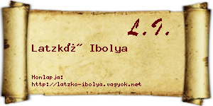 Latzkó Ibolya névjegykártya